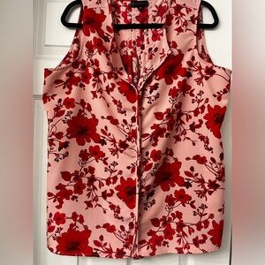 Red and pink floral collection by Bobeau sleeveless shirt
